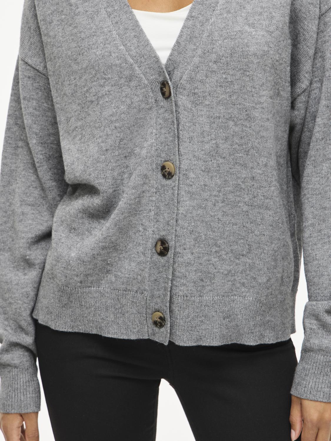 VIRIL Knit Cardigan - Medium Grey Melange - VERO MODA & VILA Bergvik